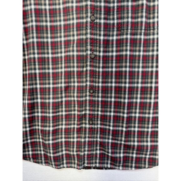 Woolrich Mens Button Down Shirt Size XLarge Red Gray Plaid Long Sleeve Outdoor - Picture 3 of 12